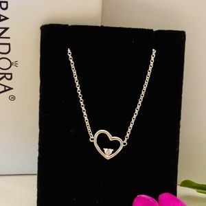 Pandora Asymmetrical heart Necklace